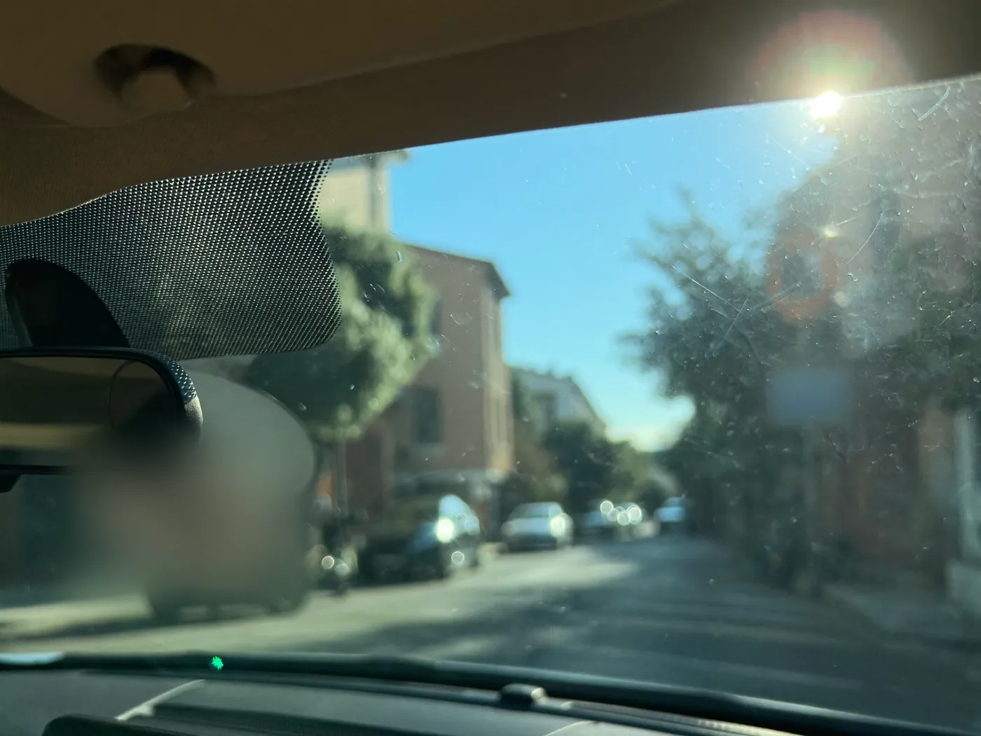 The corner of the windscreen where the disc goes